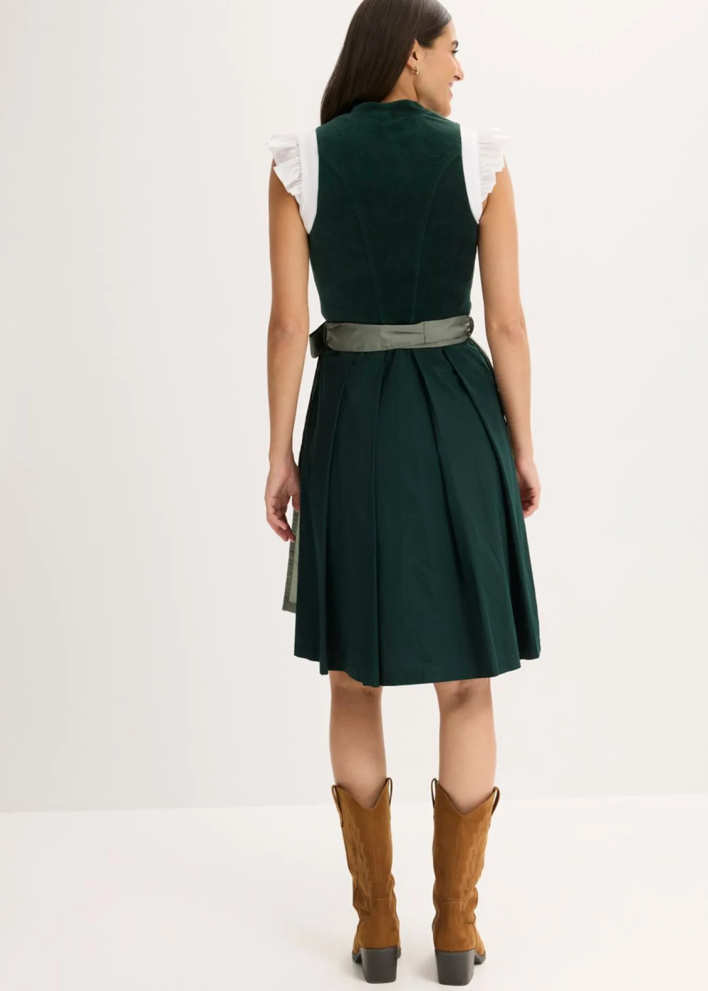 Clearance Traje tirolés con corpiño de terciopelo y delantal de satén (2 piezas) Mujer Vestidos