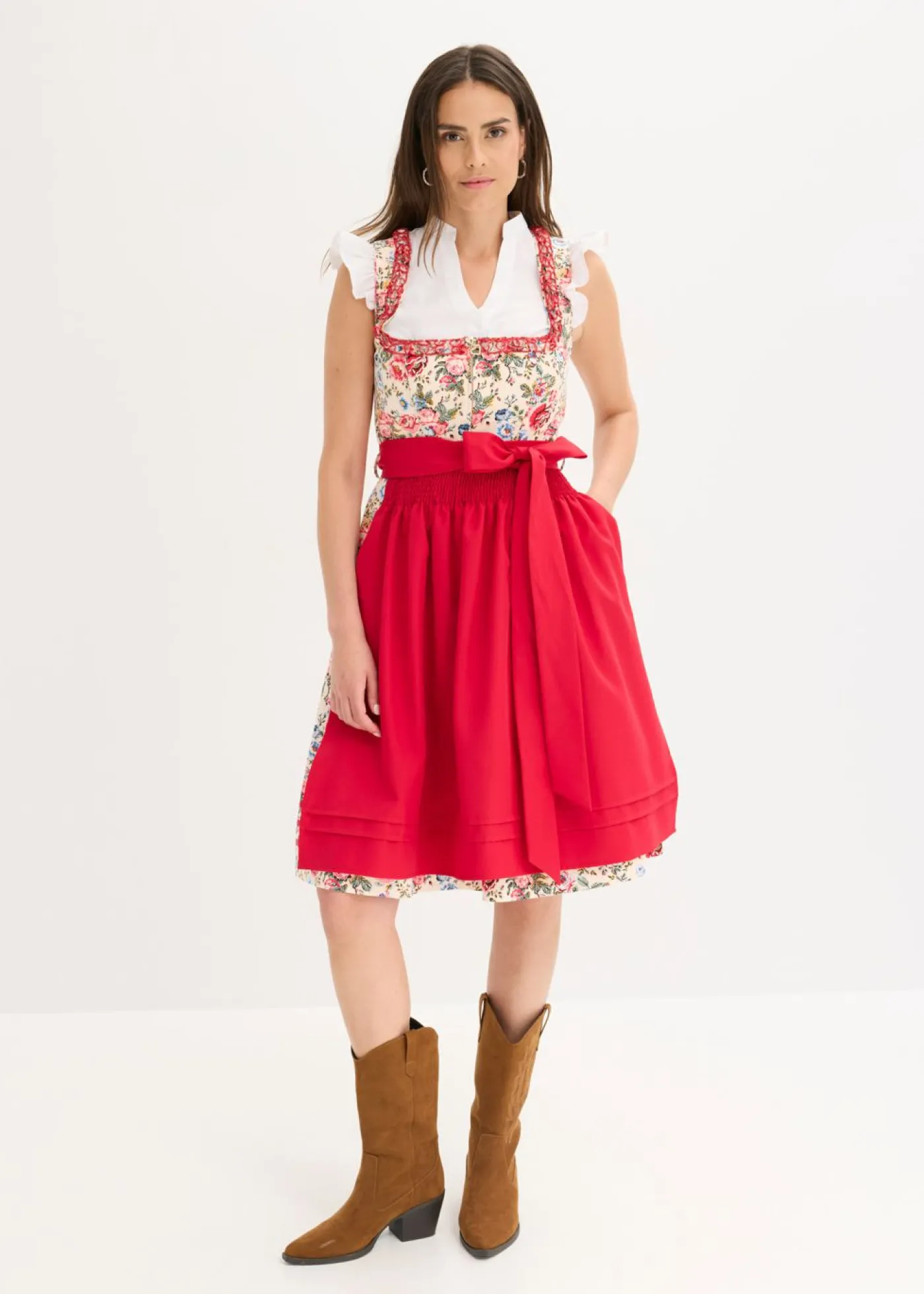 Traje tirolés con delantal bordado (2 piezas) Mujer Vestidos