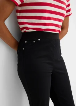 Outlet Treggings de sarga de mezcla de algodón elástica Mujer Pantalones