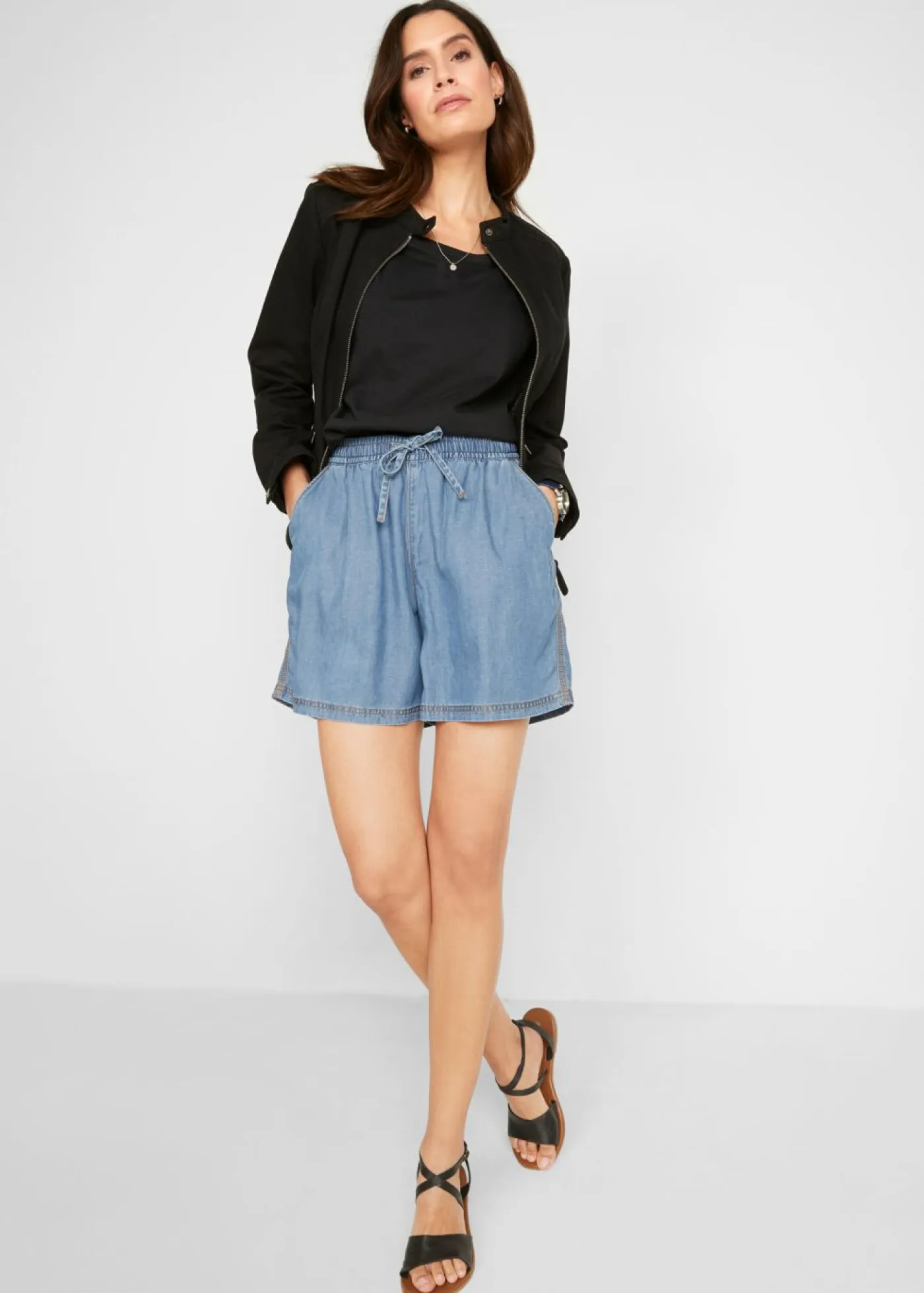 Best Vaquero corto ligero con lino Mujer Shorts
