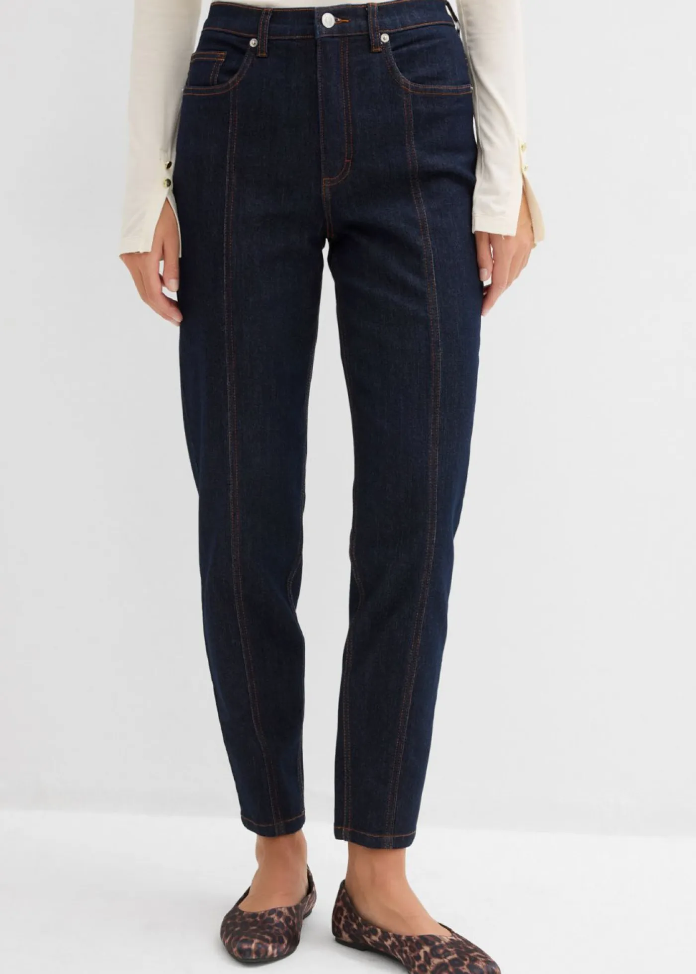 Clearance Vaquero mom, high waist, elásticos Mujer Vaqueros