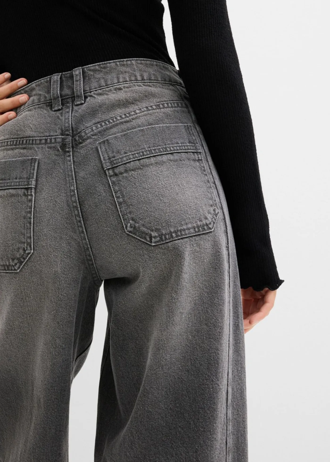 Discount Vaqueros abullonados con talle medio Mujer Vaqueros