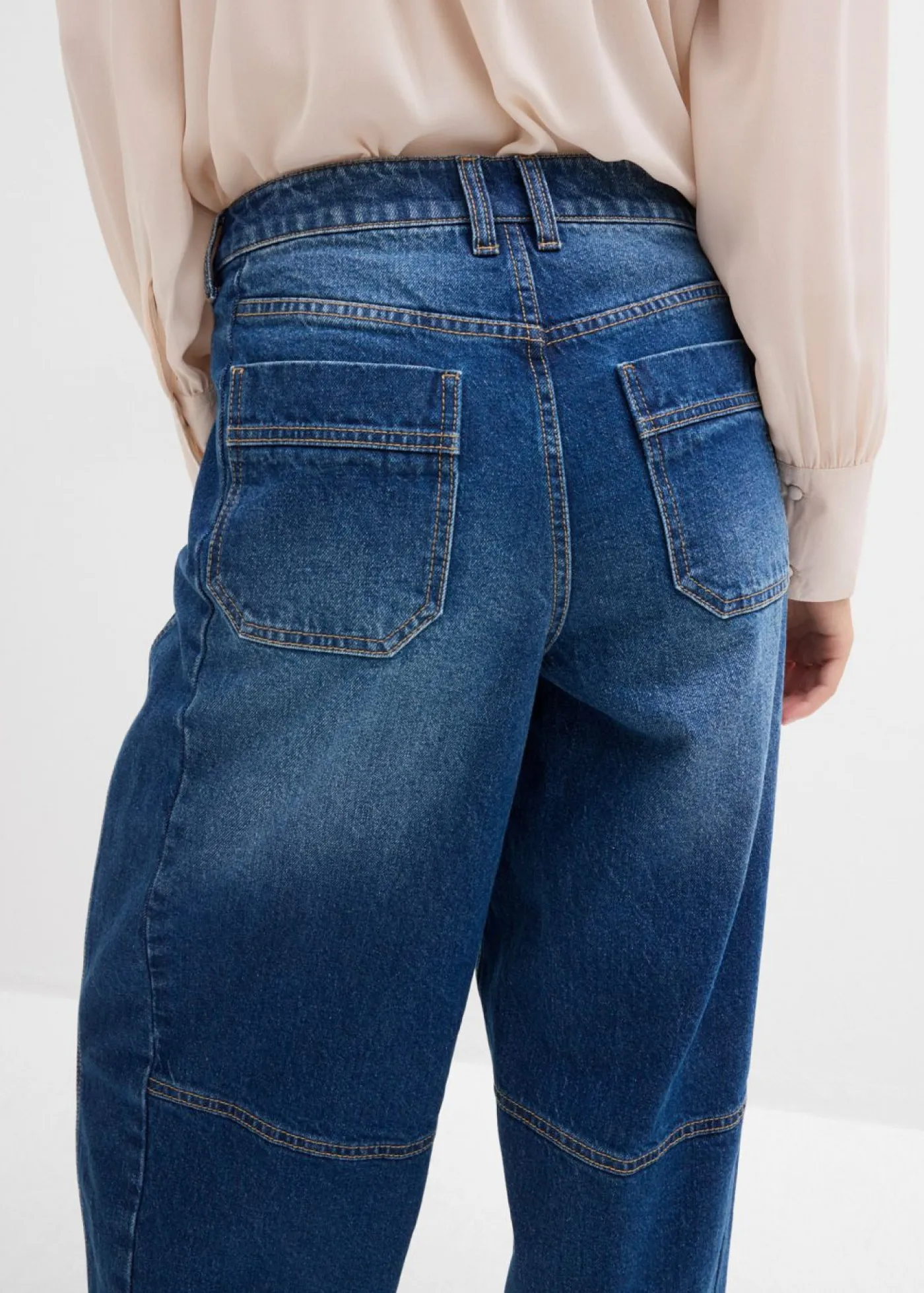 Clearance Vaqueros abullonados con talle medio Mujer Vaqueros