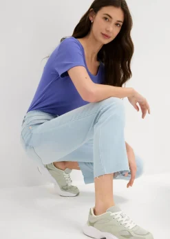 New Vaqueros acampanados, high waist, cropped Mujer Vaqueros