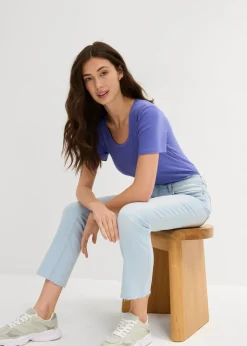 New Vaqueros acampanados, high waist, cropped Mujer Vaqueros