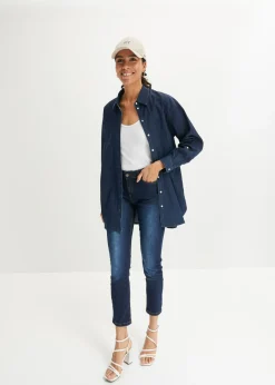 New Vaqueros acortados de corte slim y media cintura Mujer Vaqueros