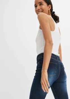New Vaqueros acortados de corte slim y media cintura Mujer Vaqueros