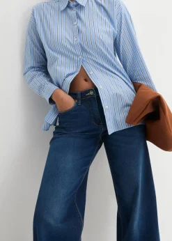 Hot Vaqueros anchos de talle medio con cinturilla cómoda Mujer Vaqueros