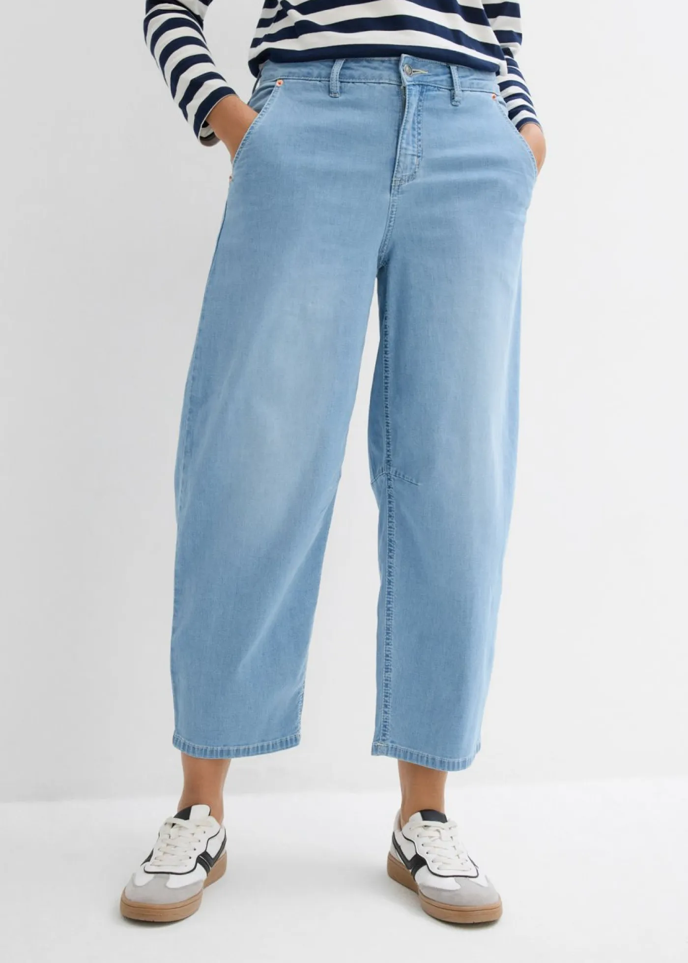 Clearance Vaqueros balloon, mid waist, super soft, cropped Mujer Vaqueros