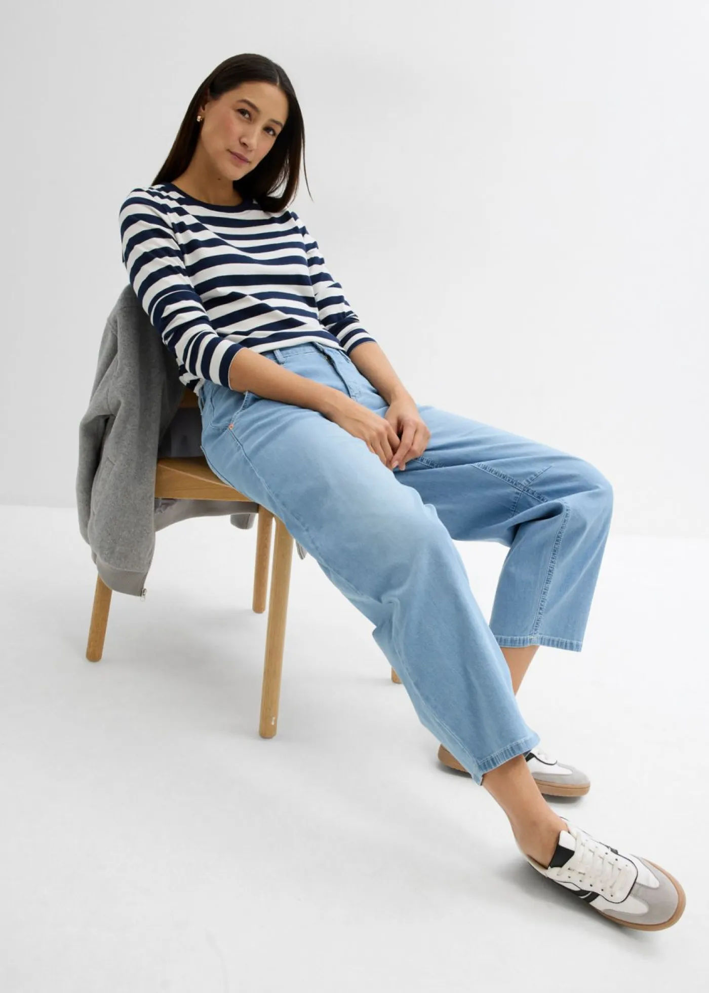 Clearance Vaqueros balloon, mid waist, super soft, cropped Mujer Vaqueros