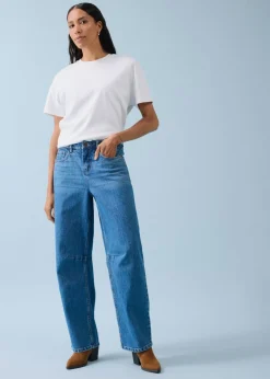 New Vaqueros barrel, mid waist Mujer Vaqueros