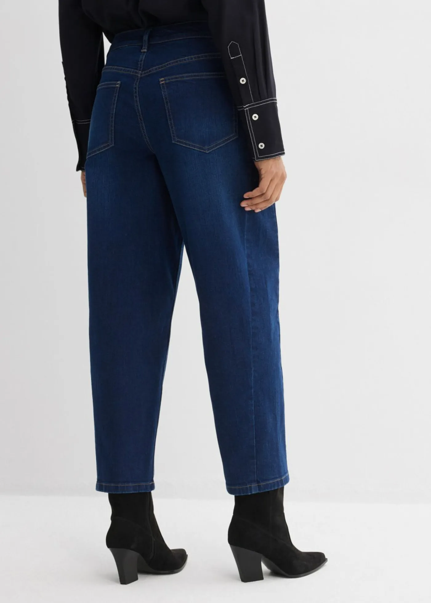 Clearance Vaqueros barrel, mid waist, de algodón orgánico Mujer Vaqueros
