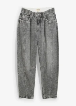 Vaqueros barrel, mid waist, low stretch, cropped Mujer Vaqueros