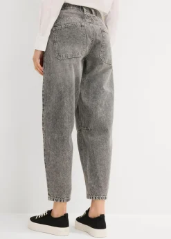 Vaqueros barrel, mid waist, low stretch, cropped Mujer Vaqueros