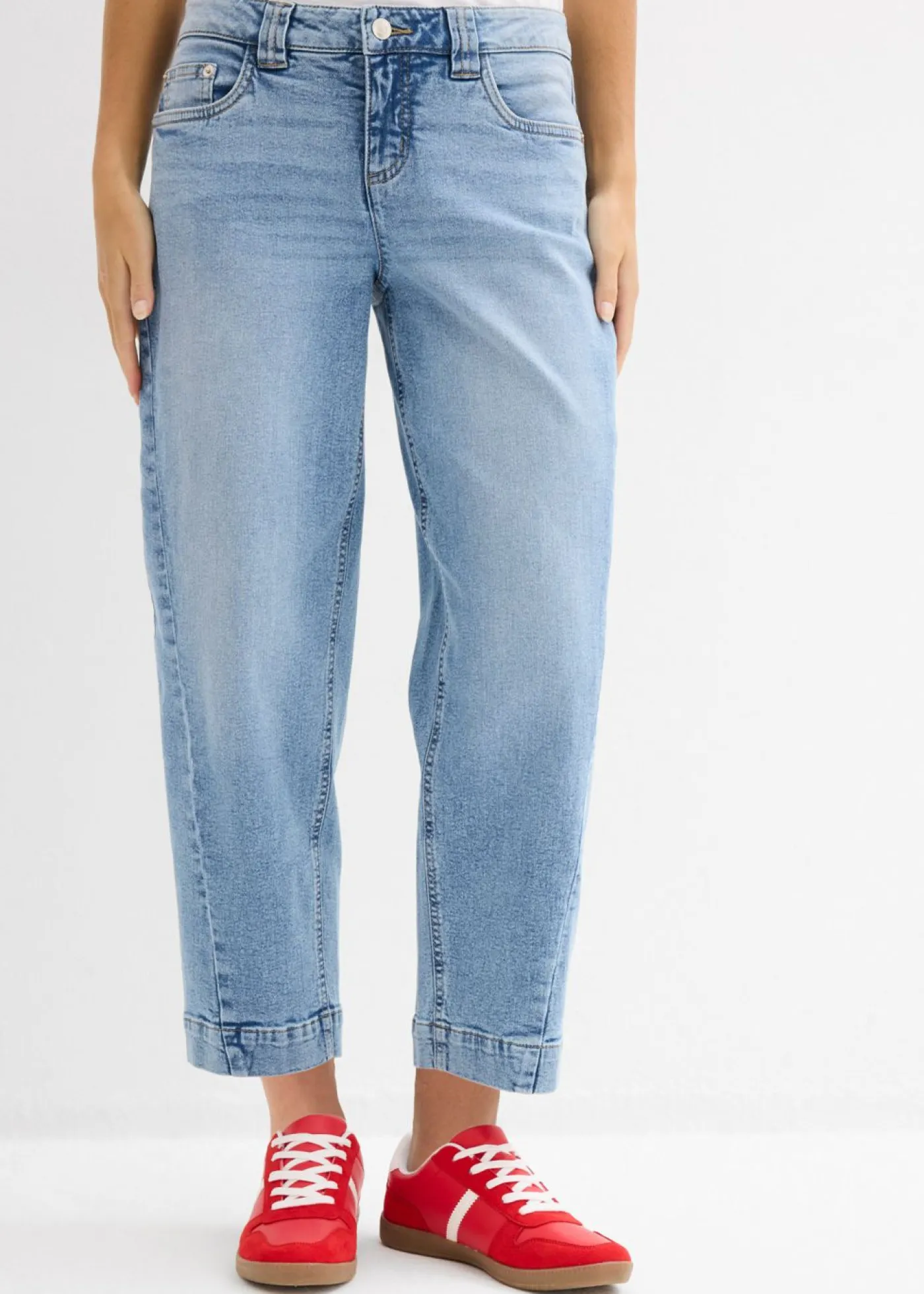 Hot Vaqueros barrel, mid waist, cropped Mujer Tallas Pequeñas