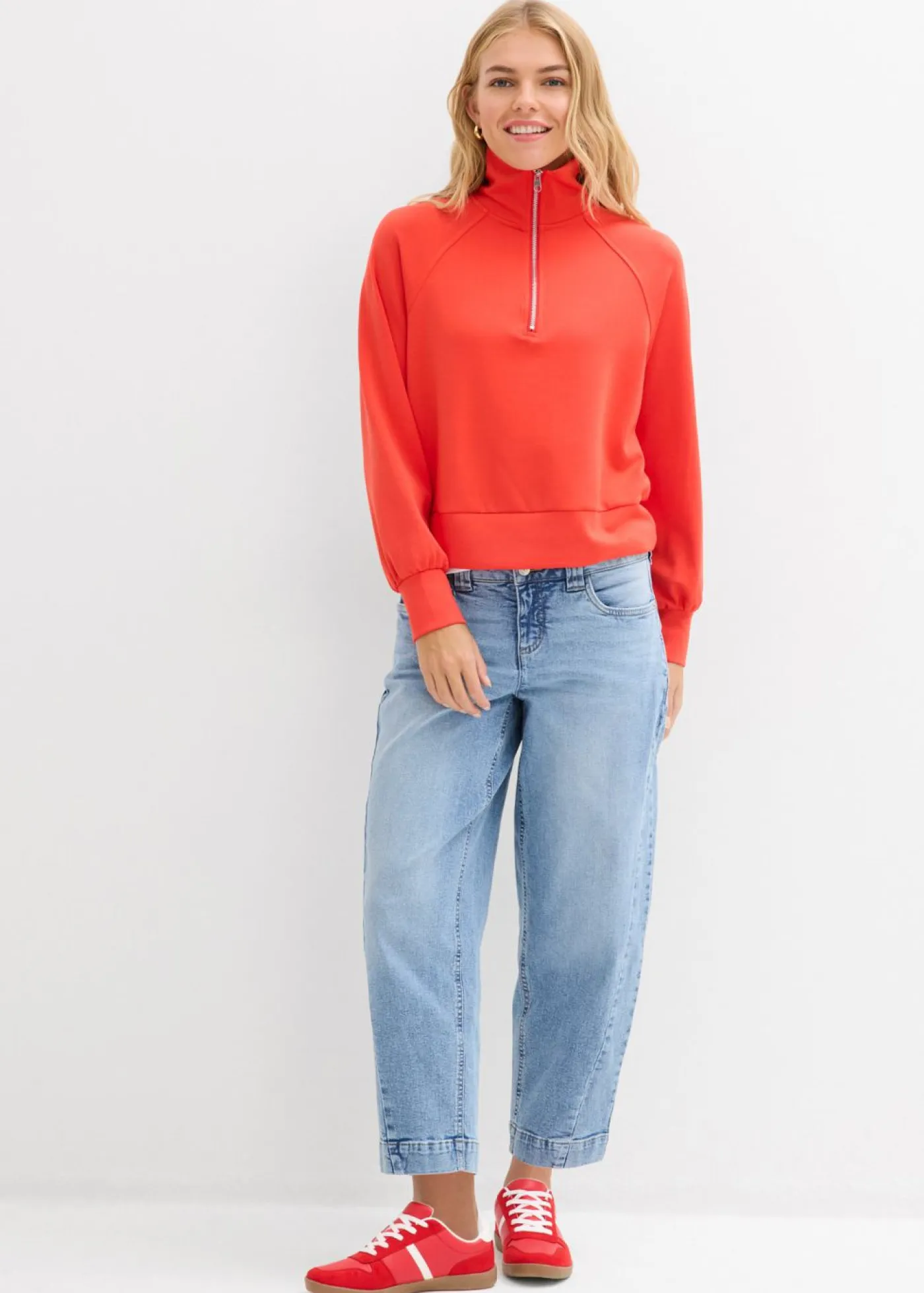 Hot Vaqueros barrel, mid waist, cropped Mujer Tallas Pequeñas