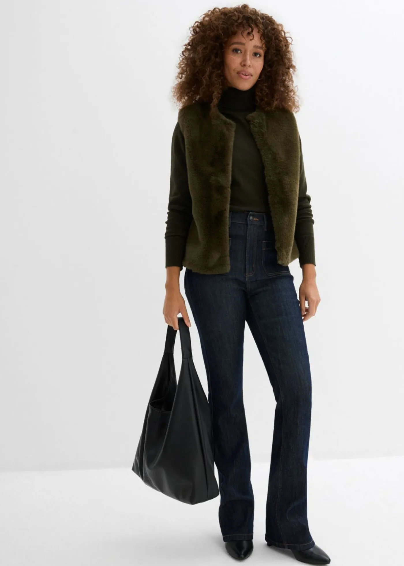 Vaqueros bootcut, high waist, cintura cómoda Mujer Tallas Pequeñas