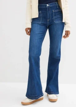 Discount Vaqueros bootcut, high waist, largo completo y elásticos Mujer Tallas Pequeñas|Vaqueros