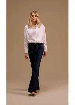 Discount Vaqueros bootcut, high waist, largo completo y elásticos Mujer Tallas Pequeñas|Vaqueros