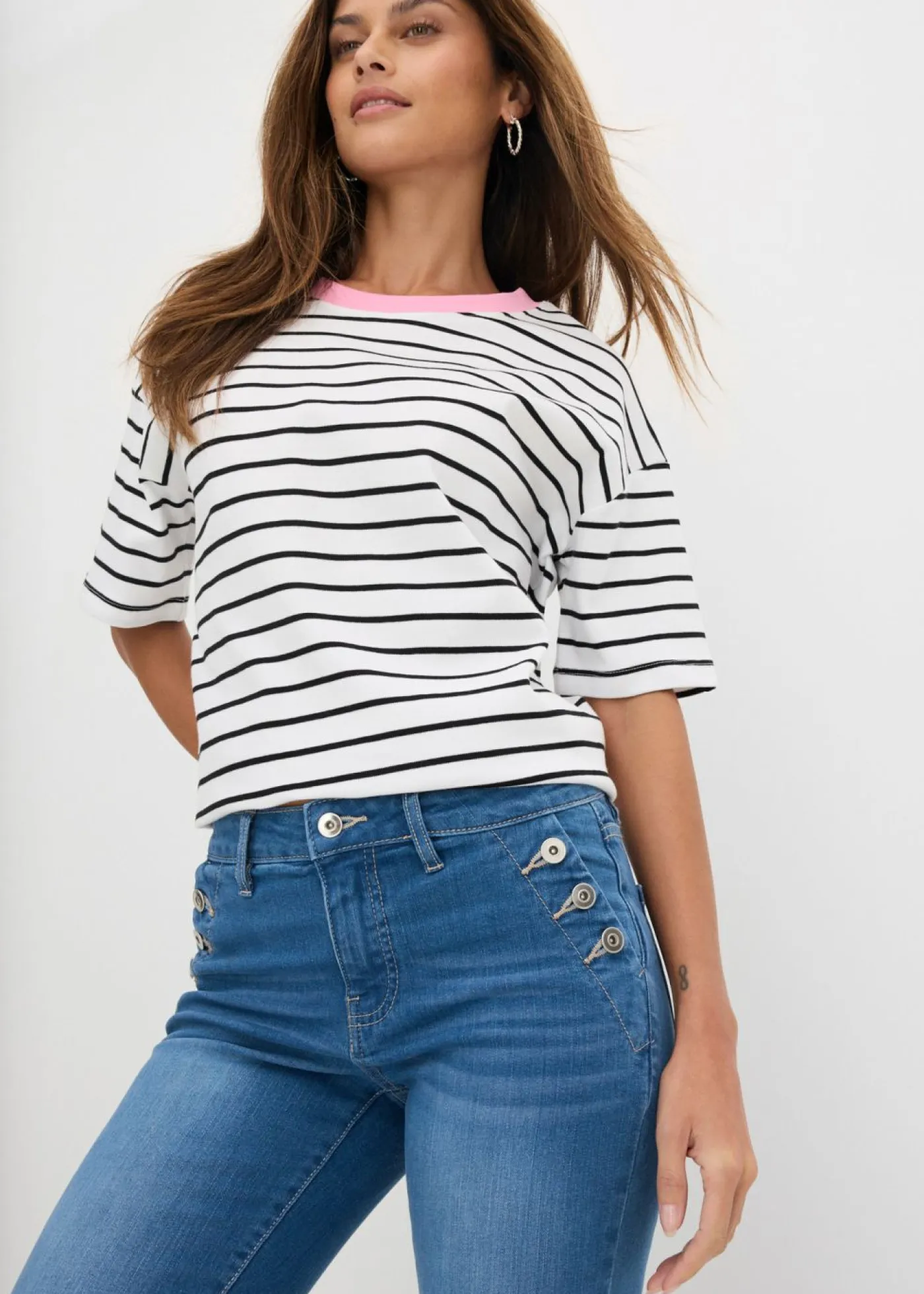 Best Vaqueros bootcut, mid waist, de algodón orgánico Mujer Vaqueros|Tallas Pequeñas