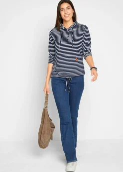 Outlet Vaqueros bootcut, mid waist, de algodón orgánico Mujer Vaqueros
