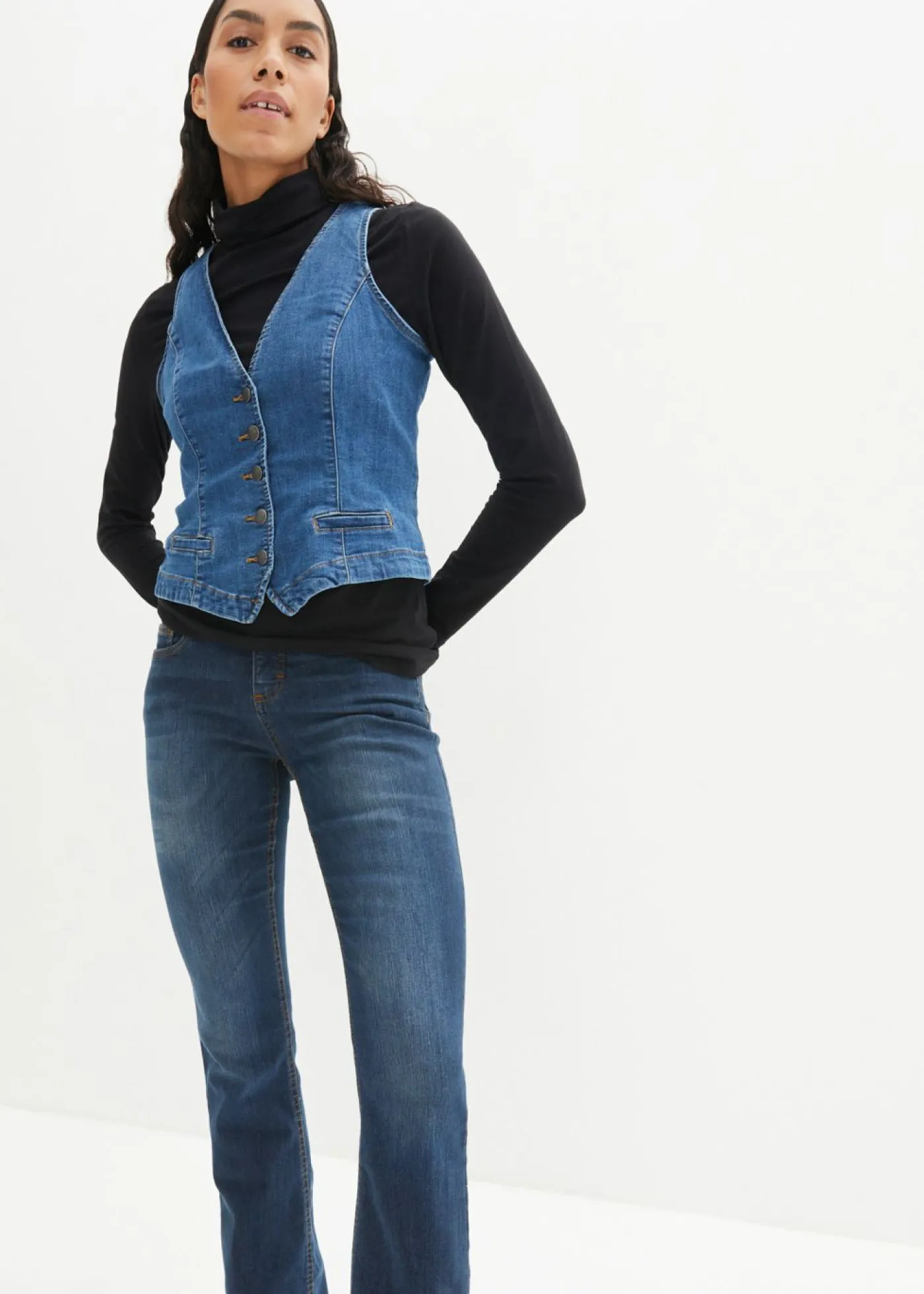 Hot Vaqueros bootcut mid waist, elásticos Mujer Vaqueros|Tallas Pequeñas