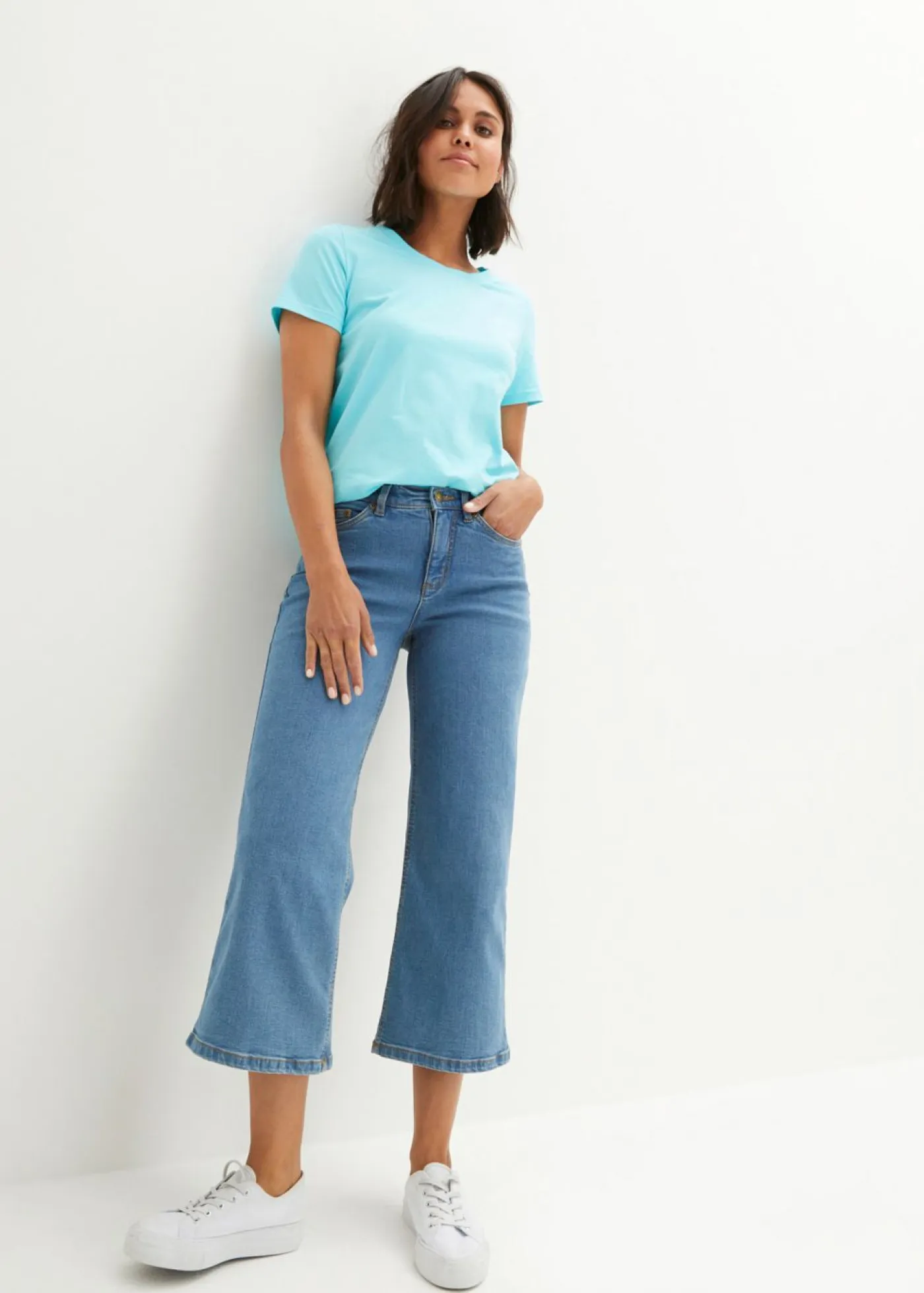 Best Vaqueros capri anchos Essential Mujer Vaqueros