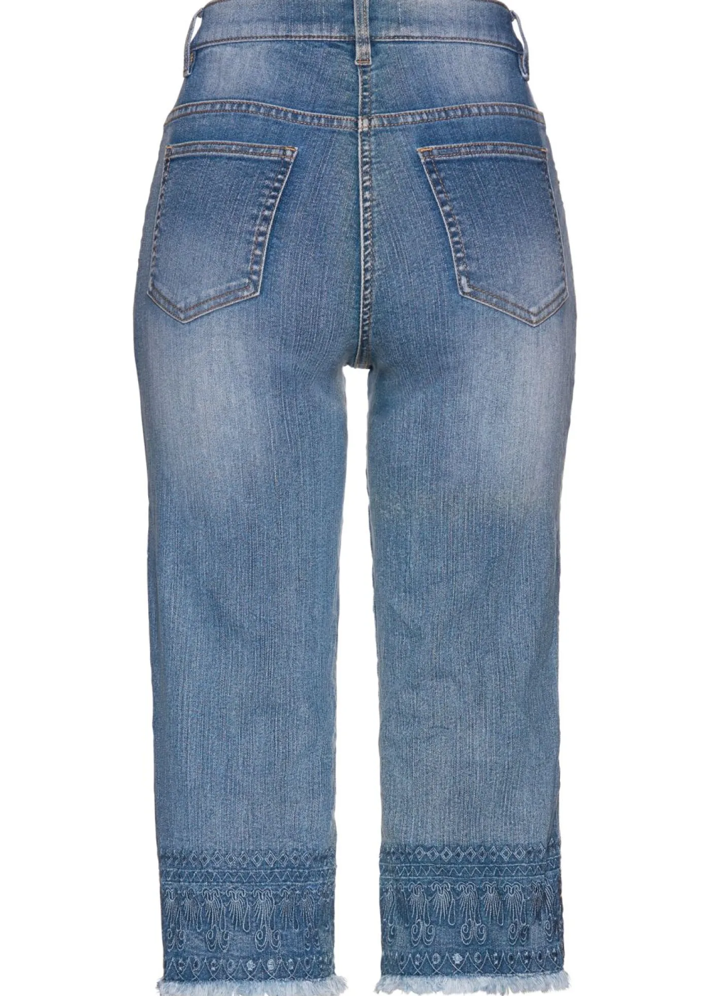 Discount Vaqueros capri con bordado Mujer Vaqueros