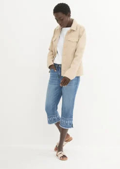 Discount Vaqueros capri con bordado Mujer Vaqueros