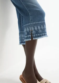 Discount Vaqueros capri con bordado Mujer Vaqueros