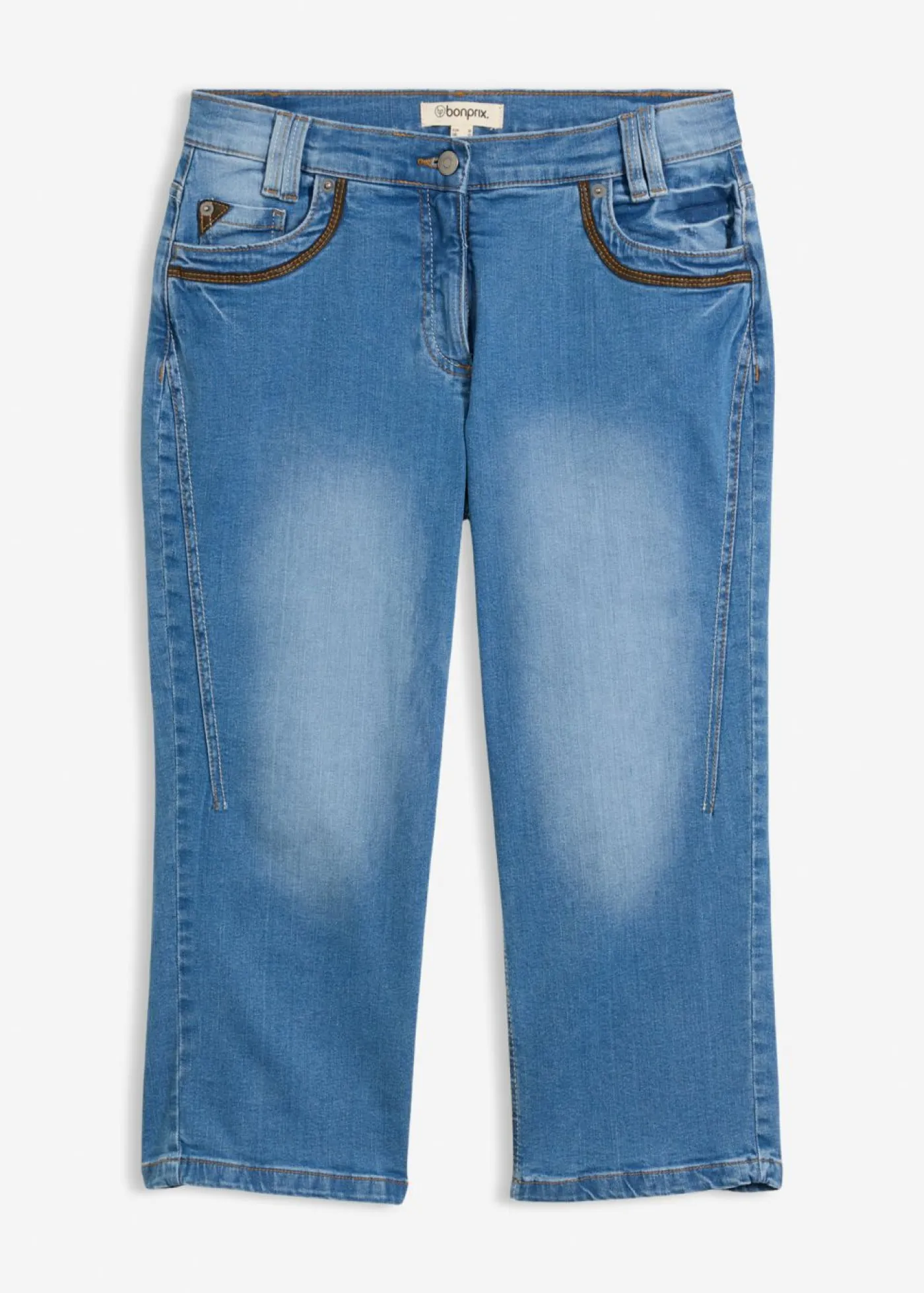 Outlet Vaqueros capri con corte ajustado y talle medio Mujer Vaqueros