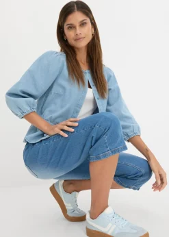 Outlet Vaqueros capri con corte ajustado y talle medio Mujer Vaqueros