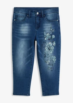 Outlet Vaqueros capri con estampado de mariposas Mujer Vaqueros