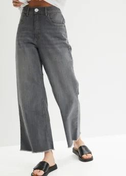 Outlet Vaqueros capri de corte ancho Mujer Vaqueros