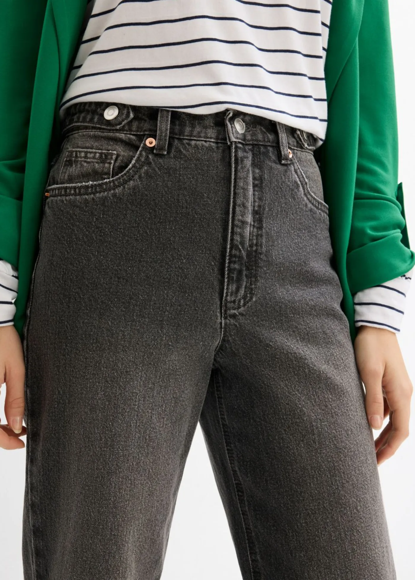 Best Vaqueros capri de talle alto con corte mom Mujer Vaqueros