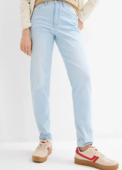 Outlet Vaqueros capri de talle alto con corte mom Mujer Vaqueros