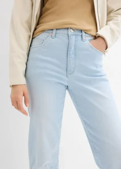 Outlet Vaqueros capri de talle alto con corte mom Mujer Vaqueros
