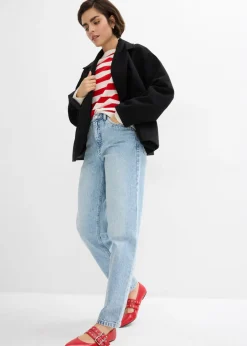 Hot Vaqueros capri de talle alto con corte mom Mujer Vaqueros