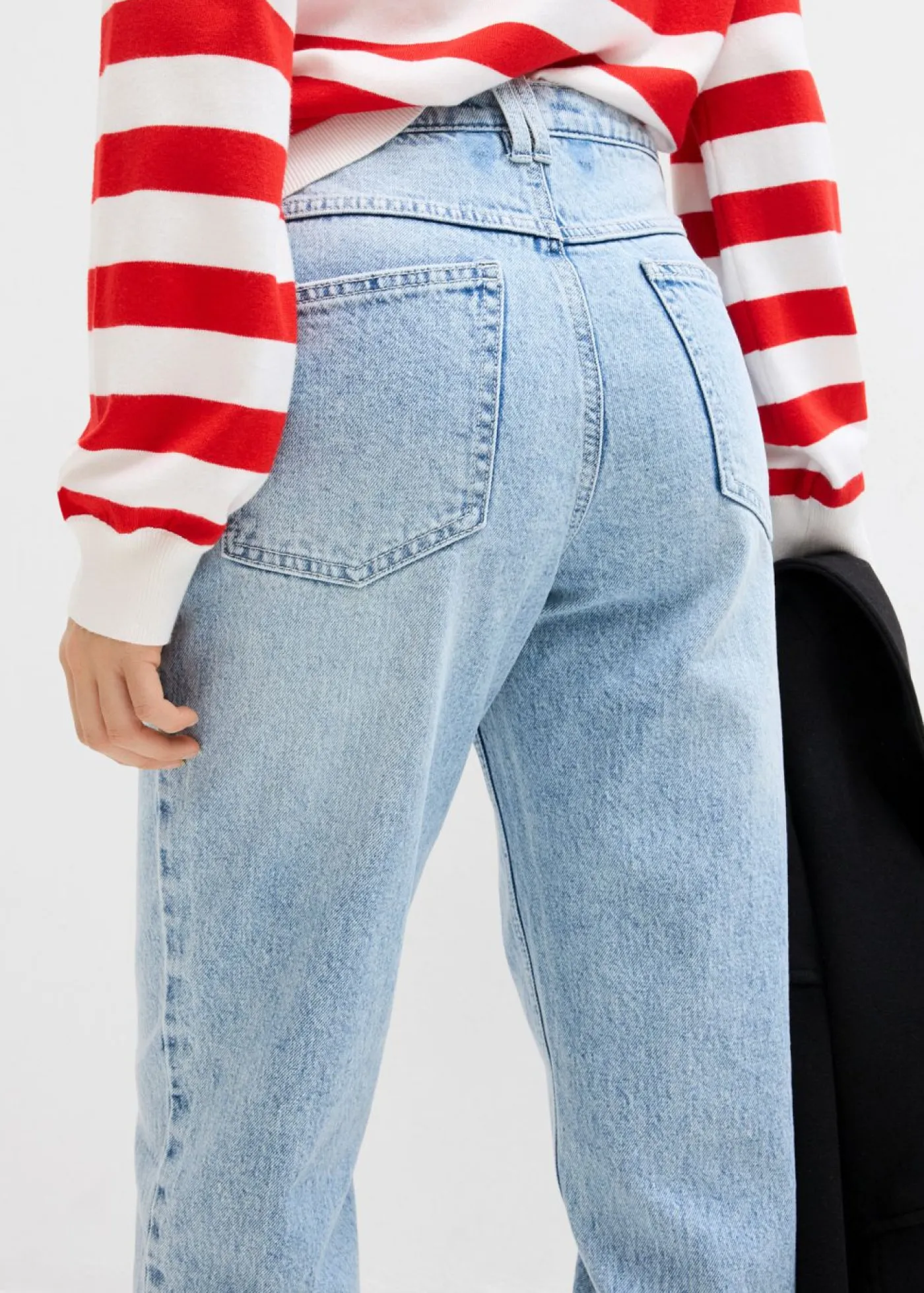 Hot Vaqueros capri de talle alto con corte mom Mujer Vaqueros