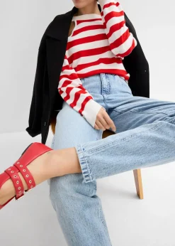 Hot Vaqueros capri de talle alto con corte mom Mujer Vaqueros