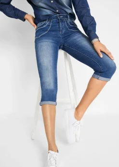 Hot Vaqueros capri de talle medio con corte recto Mujer Vaqueros