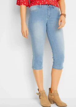 Best Vaqueros capri elásticos, cómodos, 2 unidades Mujer Vaqueros