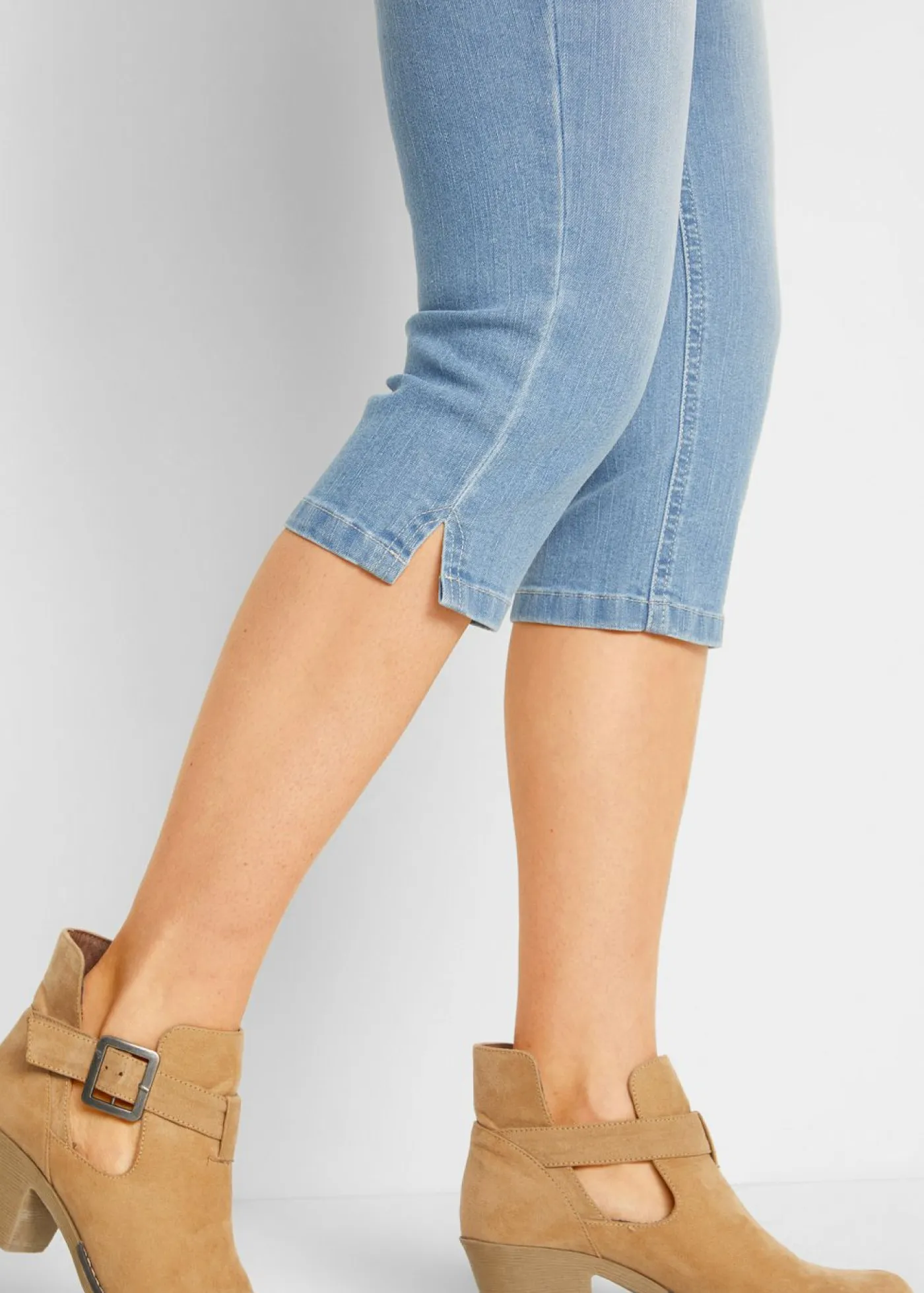 Best Vaqueros capri elásticos, cómodos, 2 unidades Mujer Vaqueros
