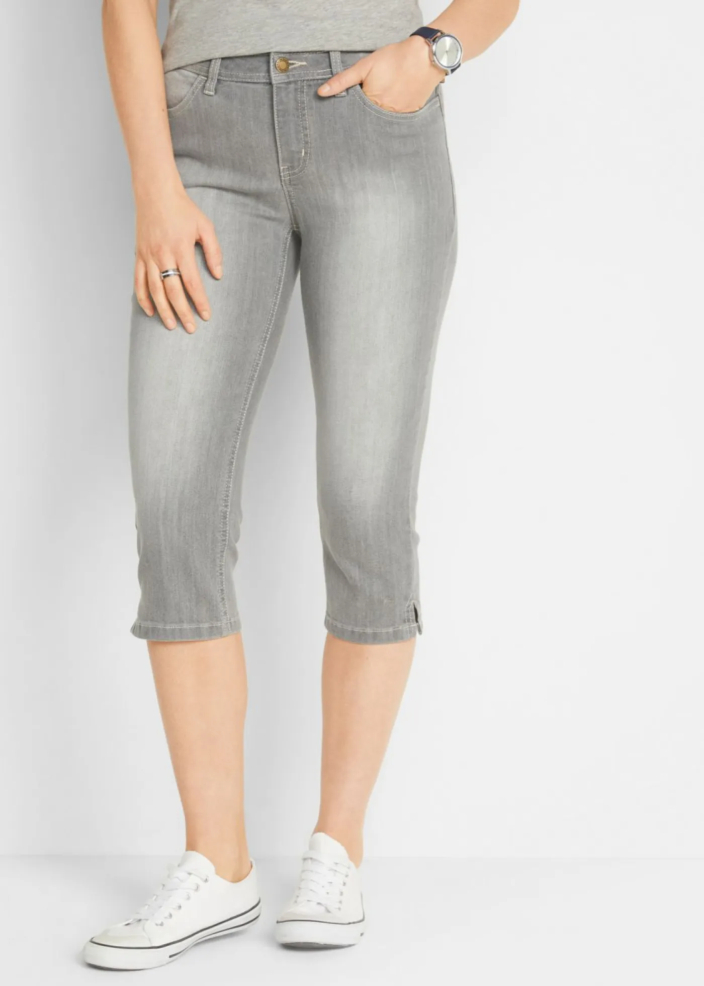 Vaqueros capri elásticos, cómodos, 2 unidades Mujer Vaqueros