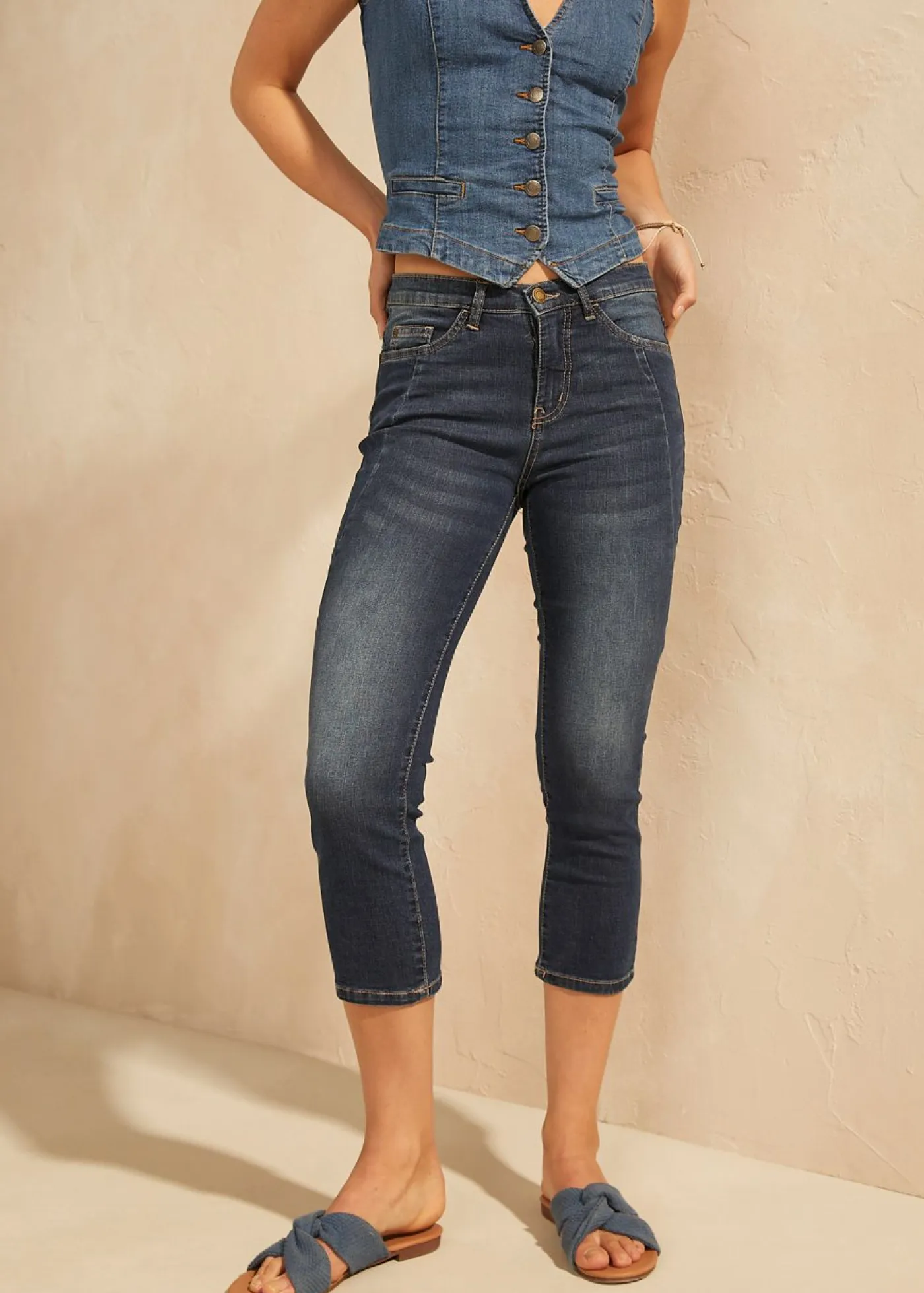 Online Vaqueros capri slim fit ultrasuaves Mujer Vaqueros
