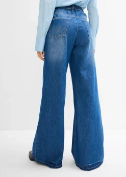 New Vaqueros con pernera ancha, high waist, largo completo y cintura cómoda Mujer Vaqueros|Tallas Pequeñas