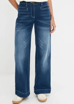 Clearance Vaqueros con pernera ancha, mid waist, con cintura cómoda Mujer Vaqueros