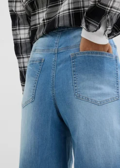 Discount Vaqueros con pernera ancha, talle alto y cinturilla cómoda Mujer Vaqueros|Tallas Pequeñas