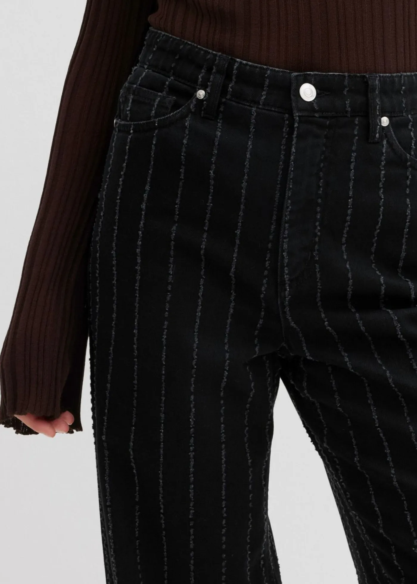 Best Vaqueros con perneras anchas, talle alto y efectos desgastados Mujer Vaqueros
