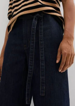 Vaqueros con perneras anchas, talle alto y largo cropped Mujer Tallas Pequeñas|Vaqueros
